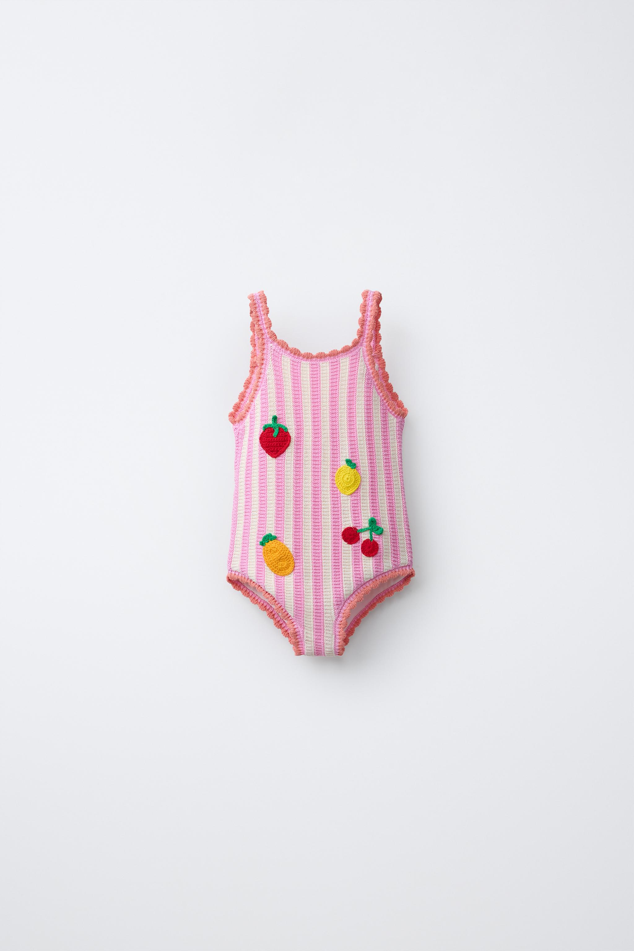 1-6 ANS/ MAILLOT DE BAIN EN CROCHET FRUITS ET RAYURES